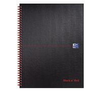 Oxford Black n' Red A4+ Matt Hardback Wirebound Notebook, Ruled with Margin, 140 Page, 1 Notebook