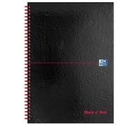 Oxford Black n' Red A4 Wirebound Hardback Notebook 140 Pages Ruled Journal