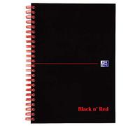 Black n' Red A5 Twinwire Card Cover Notebook - Black/Red