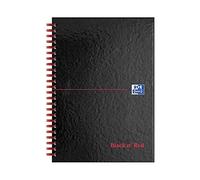 Oxford Black n' Red A5 Glossy Hardback Wirebound Notebook, Ruled with A-Z Index, 140 Page, 1 Notebook