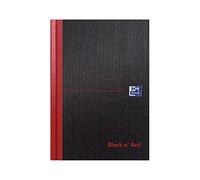 OXFORD Notebook Black n' Red A5 Ruled Casebound Cardboard Hardback Black, Red 192 Pages