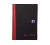OXFORD Notebook Black n' Red A6 Ruled Casebound Cardboard Hardback Black, Red 192 Pages