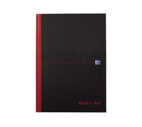 Oxford Black N Red Book Casebound 90Gsm Narrow Ruled 192 Pages A4 Ref F66173 Pack Of 5