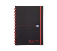 Black n Red A5 Wirebound Polypropylene Notebook Recycled Ruled 140 pages Pack of 5