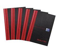 Oxford Black n' Red Casebound Hardback Notebook 192 Pages A6 (Pack of 5)
