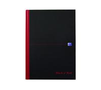 Oxford Black n' Red Hardback Notebook A4 Notebook, /m², Squared, Pack of 1