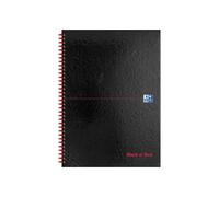 Black n Red Wirebound Glossy Hardback Notebook Ruled 140 Pages