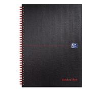 Oxford Black n' Red A4 Matt Black Wirebound Hardback Notebook