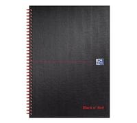 Oxford Black n' Red A4 Matt Black Wirebound Hardback Notebook