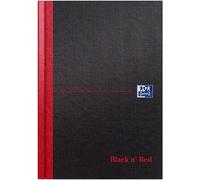 Oxford Black N' Red Single Cash Ruled Casebound A5 Notebook, 192 Pages
