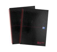 Oxford Blacknred Hardback Wirebound Recycled Notebook A4 (Pack Of 2) -