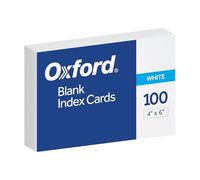 Oxford Blank Index Cards, 4" x 6", White, 100 Per Pack (40156-SP)