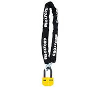 Oxford Boss Alarm Motorbike Disc Lock 14mm Shackle Padlock Motorcycle Scooter Security Chain 12mm Square Link (Yellow,12mm x 1.2m)