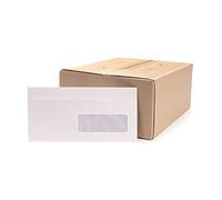 OXFORD Box of 500 Self-Adhesive Envelopes Format 110 x 220 mm Window 45 x 100 mm White