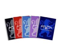 Oxford Campus A5 Notebook, Wirebound, 8 mm Lined with Margin, 140 Page, Pack of 5 Notepads, Bright Colours, Optik Paper+