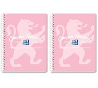 Oxford Campus A5 Notebook, Wirebound, 8 mm Lined with Margin, 140 Pages, Single Notepad, Pastel Colour, Optik Paper+ (Pack of 2)