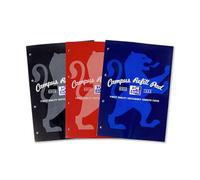Oxford Campus, Lined Paper A 4 Refill Pad, Mega 300 Pages, Assorted Colours, Pack Of 3