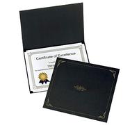 Oxford Certificate Holders, Diploma Covers for Letter Size 8.5x11 Certificates, Cardstock, Black, Letter Size, 25 Per Pack (299550)