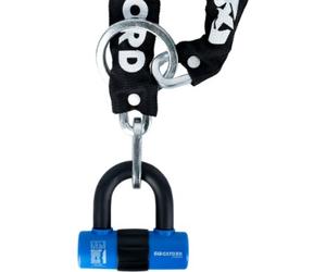 Oxford Chain8 Sold Secure Silver Chain & Mini Shackle Lock Black/Blue
