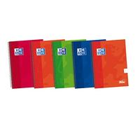Oxford Classic 400043979 Extra Hard Cover Spiral Notebooks, 80 Sheets, A5 Format, Assorted Colors, Pack of 5