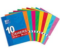 Oxford Classic Pack of 10 Large Stapled Notebooks 24 x 32 cm 96 Pages Small Squares 5 x 5 mm Assorted Colours