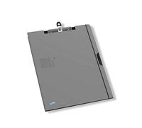 Oxford Clipboard Folder with Clip and Hanging Loop and Pen Holder Grey