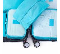 Oxford Cloth 7 Set Packing Cubes Luggage Bags Organizers With Breathable Mesh for Efficient Travel (Elemental Blue)