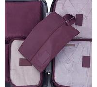 Oxford Cloth 7 Set Packing Cubes Luggage Bags Organizers With Breathable Mesh for Efficient Travel (Wine Red)