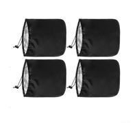 Oxford Cloth Car Rearview Mirror Covers, 4-Pack All-Weather Protection for Snow Ice Mud, Fit for Most Cars SUVs with Drawstring, Black(Large size)