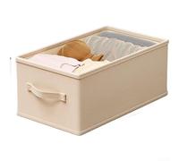 Oxford Cloth Clothes Organizer 5/7/9 Compartments Lid(Beige [without Lid] A)