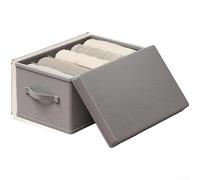 Oxford Cloth Clothes Organizer 5/7/9 Compartments Lid(Gray [with Lid] G)