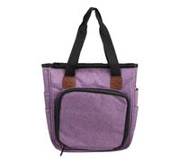 Oxford Cloth Knitting Storage Bag, Crochet Needle Organizer with Multiple Compartments for Yarn Sewing Supplies, Durable Craft Tote for Knitters and Beginners (Purple)