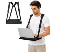 Oxford Cloth Laptop Harness - Wearable Laptop Stand for Up to 16" Laptops | Ergonomic Harness Tablets & E-Readers - Adjustable Straps,Black Laptop Stand for E-readers Notebook Notepad Commuting