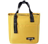 Oxford Cloth Lunch Box Bag 27cm Thermal Lined | Spacious interior fits multiple boxes, waterproof oxford shell, keeps food warm or cold, ideal for travel(Small Yellow)