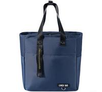 Oxford Cloth Lunch Box Bag 27cm Thermal Lined | Spacious interior fits multiple boxes, waterproof oxford shell, keeps food warm or cold, ideal for travel(Large Navy Blue)