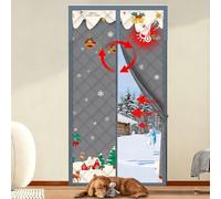 Oxford Cloth Magnetic Insulated Door Curtain Thermal Winter Cover Privacy Protection, Durable Weatherproof Fabric, Rotects Kids and Pets from Drafts, Easy to Fold and Store(68x92)