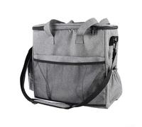 Oxford Cloth Pet Travel Shoulder Bag with Leak Proof Lining, Padded Straps, and Multiple Compartments for Dog Food and Accessories (Gray)