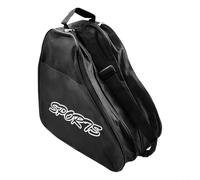 Oxford Cloth Roller Skating Bag with Three Storage Sections, Adjustable Crossbody Strap, Wide Handles, Suitable for Kids Men and Women (Black)