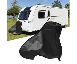 Oxford Cloth Universal Tow Hitch Cover with Double Click Fastener, Black, Waterproof Tow Bar Protector for Caravans and Trailers