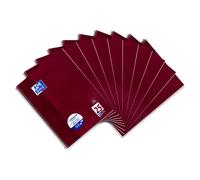 Oxford College Notepad School A4 Squared with Double Margin, 80 Sheets Ruling 25 - Lined with Margin Pack of 10 Purple