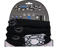 Oxford Comfy Neck Warmers Skeleton Balaclava (Pack of 3) - Black/White/Grey, One Size