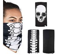 Oxford Comfy Neck Warmers Skeleton Balaclava (Pack of 3) - Black/White/Grey, One Size