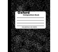 Oxford Composition Notebook College Ruled Paper, 7.5x9.25 Inches, 110 Sheets: Black, Matte Covers