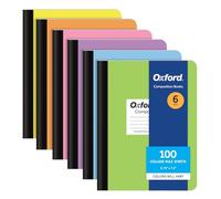 Oxford Composition Notebooks, 6 Pack, College Ruled Paper, 9-3/4 x 7-1/2 Inches, 100 Sheets, Assorted Pastel Covers (63760)