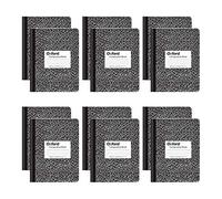 Oxford Composition Notebooks, Wide Ruled Paper, 9-3/4" x 7-1/2", Black Marble Covers, 100 Sheets, 12 per Pack (63795)