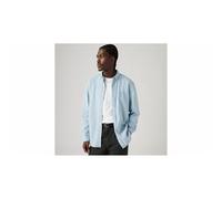 Oxford Cotton Shirt with Buttoned Collar Light Blue