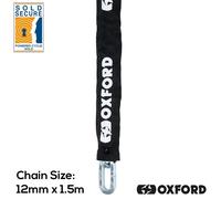 Oxford Cro-Mo Ultra Strong Motorcycle Bike Chain 1.5M 12 mm Sold Secure New