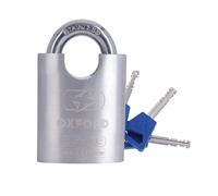 Oxford CS-09 Marine Proof Padlock | Stainless Steel Heavy Duty Corrosion Resistant Shackle - Ideal for Boats, Bikes, Sheds, Gates, Silver, 50mm