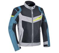 Oxford Dakar D2D Air Mens Waterproof Summer Motorcycle Jacket Silver Blue Fluo