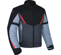 Oxford Delta Waterproof Textile Motorcycle Motorbike Jacket - Black / Grey / Red